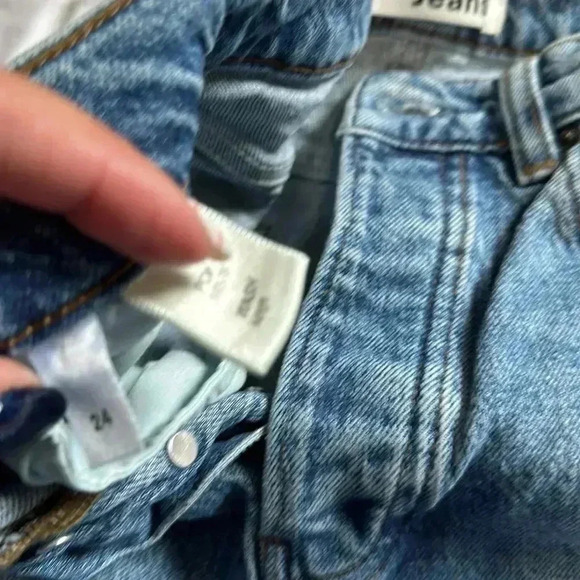 Reformation Maya Wash High Rise Button Fly Stone Washed Skinny Jeans Size 24 - Picture 5 of 6